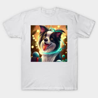 Cute Border Collie Drawing T-Shirt